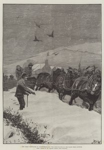 Den store snøstormen i Northumberland, snøplogen på veiene nær Alnwick